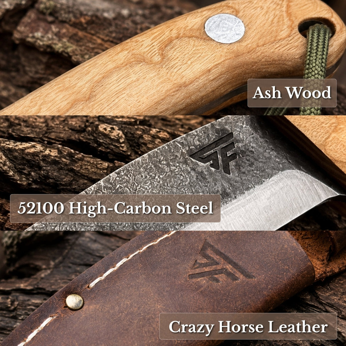Hand-Forged Bushcraft Knife, 12 cm / 4.72 in