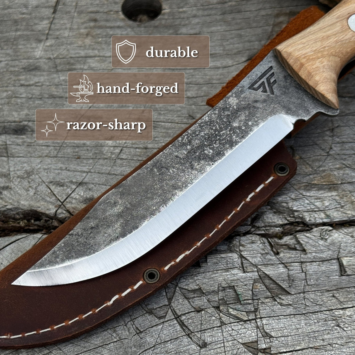 Hand-Forged Bushcraft Knife, 12 cm / 4.72 in