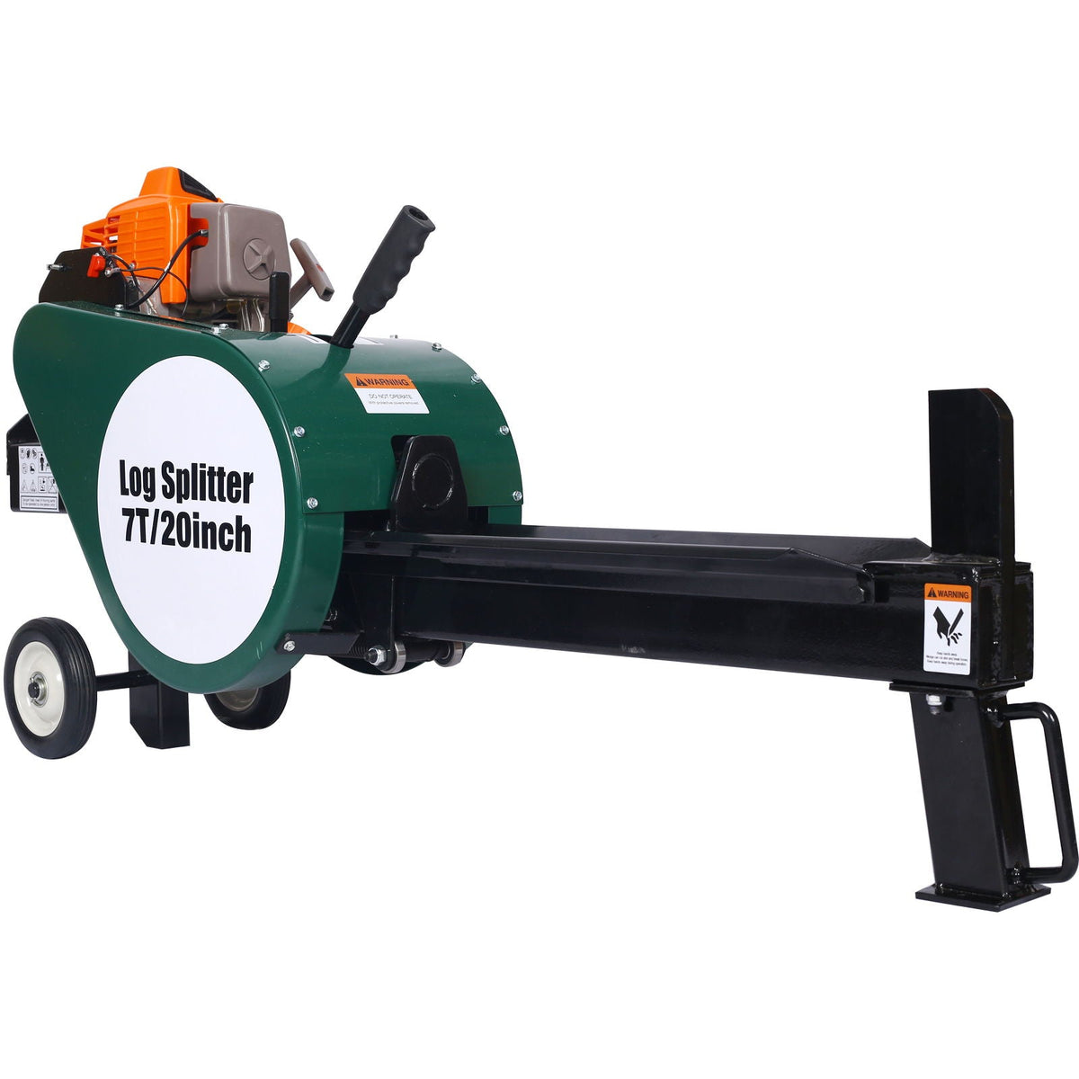 Portable Double Flywheel Electric Log Splitter 7 Ton with Auto Return - Gray