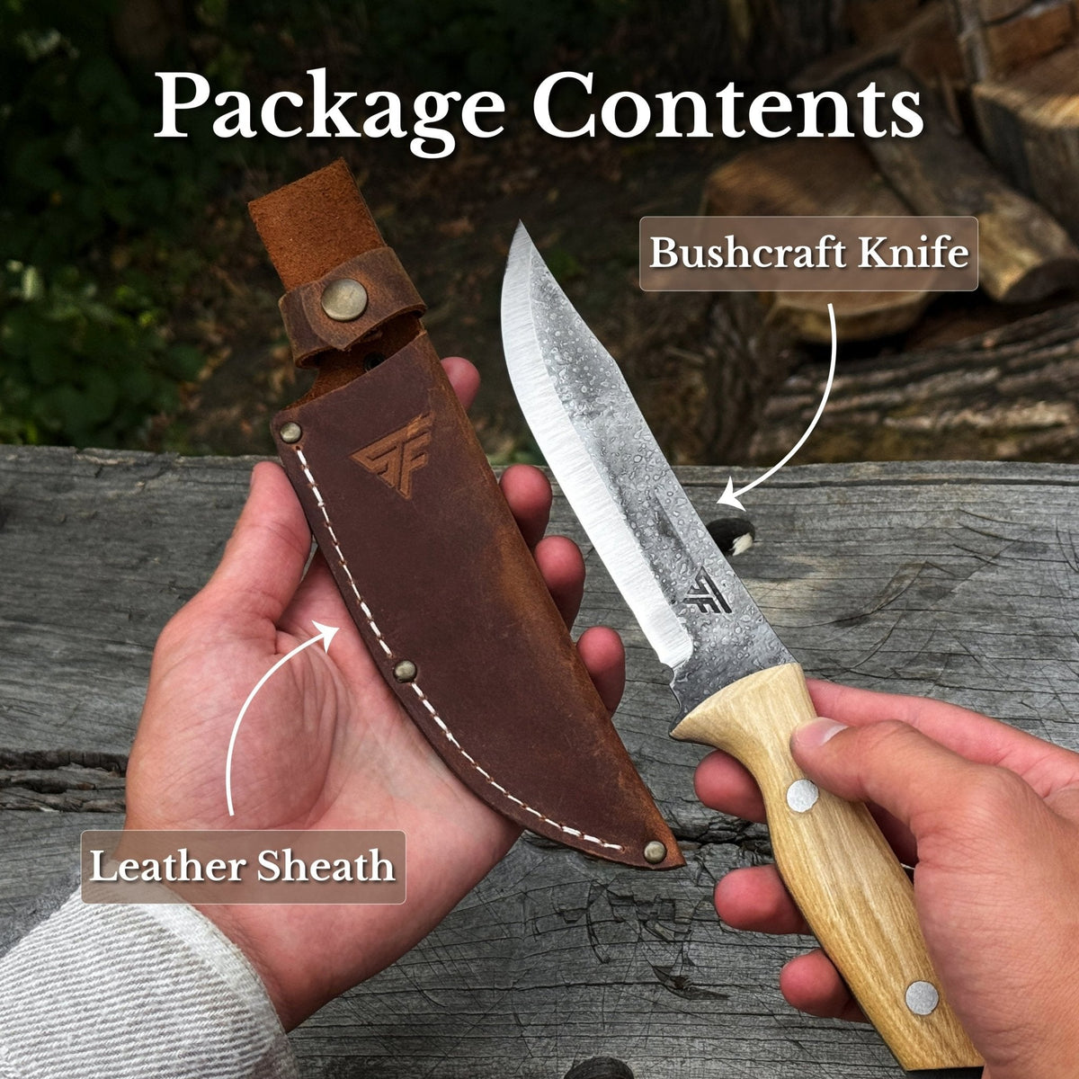 Hand-Forged Bushcraft Knife, 12 cm / 4.72 in