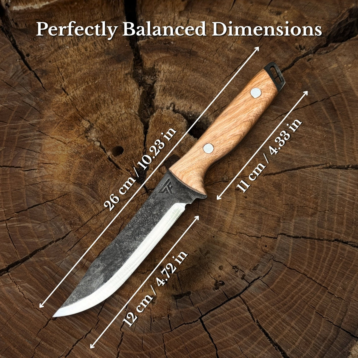 Hand-Forged Bushcraft Knife, 12 cm / 4.72 in